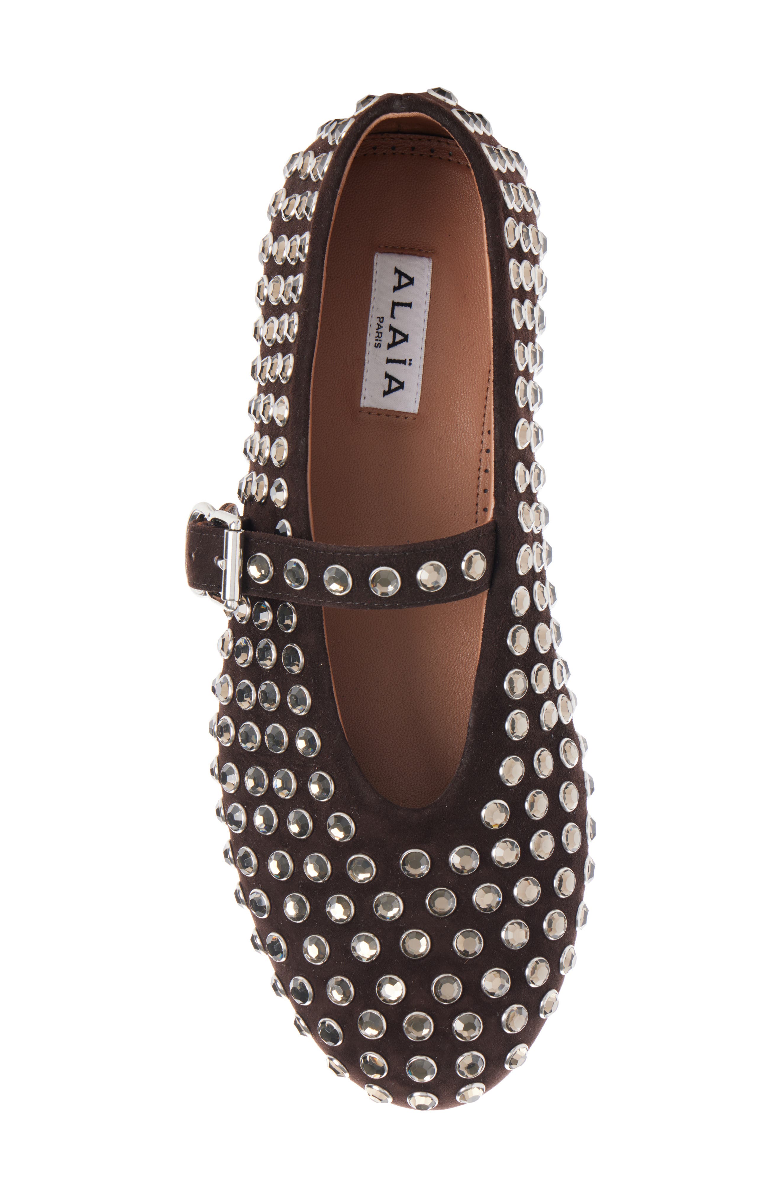 Alaïa Crystal Mary Jane Ballet Flat, Alternate, color, 