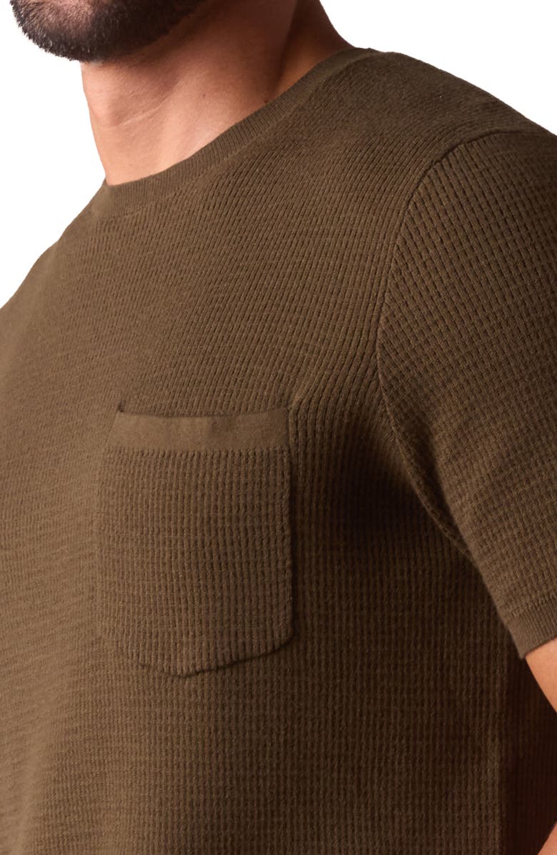 The Normal Brand Waffle Stitch Short Sleeve Sweater, Alternate, color, Olive
