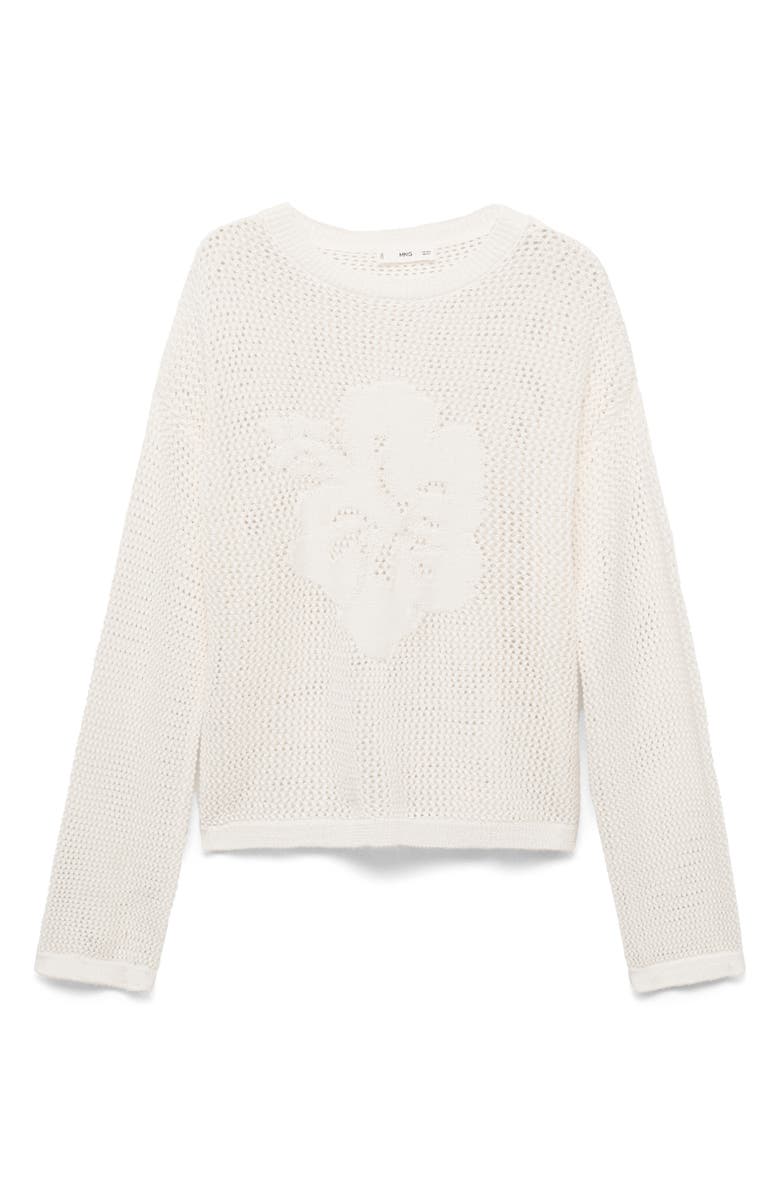 MANGO Floral Openwork Sweater, Alternate, color,