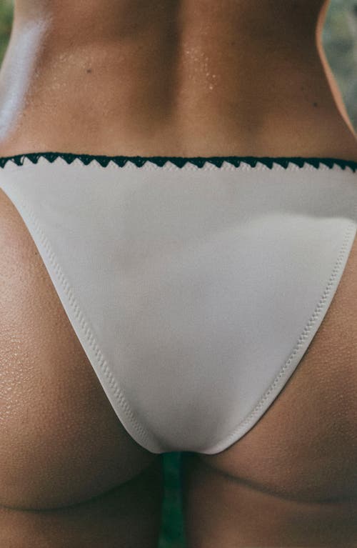 Mango Blanket Stitch Embroidered Bikini Bottoms In White