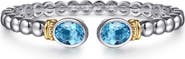 Gabriel & Co. Bujukan 14k Gold & Sterling Silver Blue Topaz Bangle