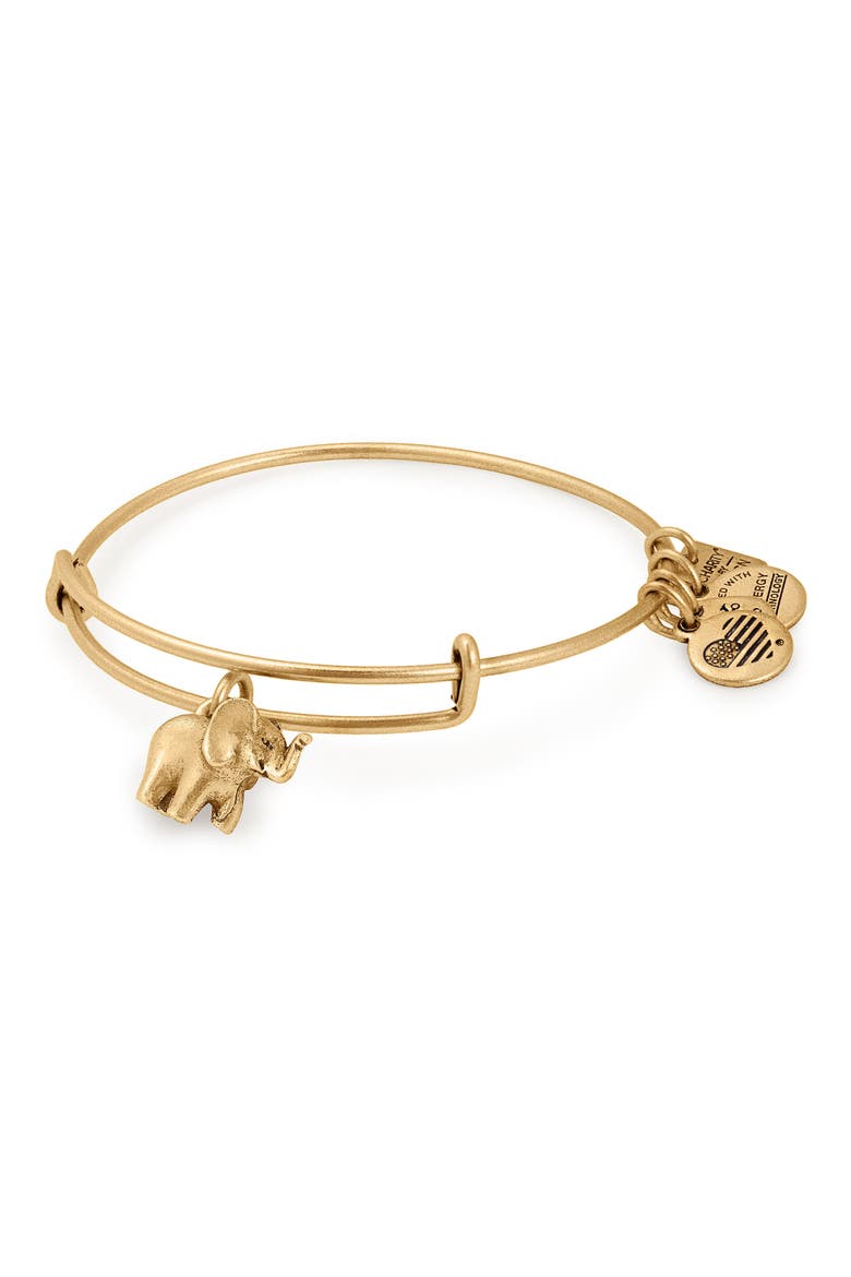 Charity by Design Elephant II Adjustable Bangle, Alternate, color, GOLD