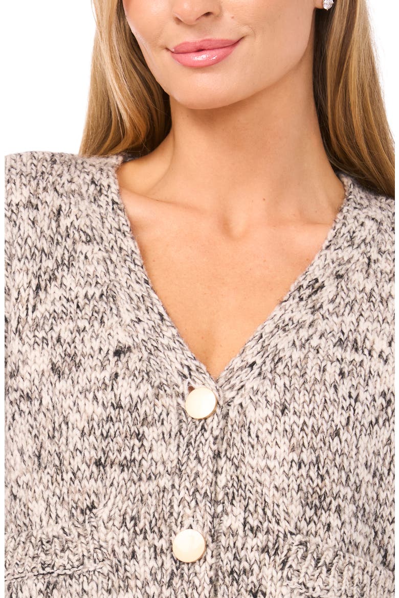CARDIGAN W/ MARL YARN, Alternate, color, BIRCH/ BLACK MARL