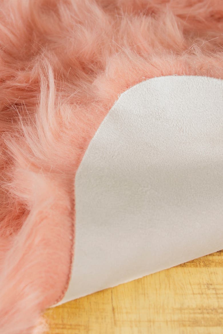Hudson Faux Sheepskin Rug - 2ft x 3ft - Dusty Rose, Alternate, color, DUSTY ROSE