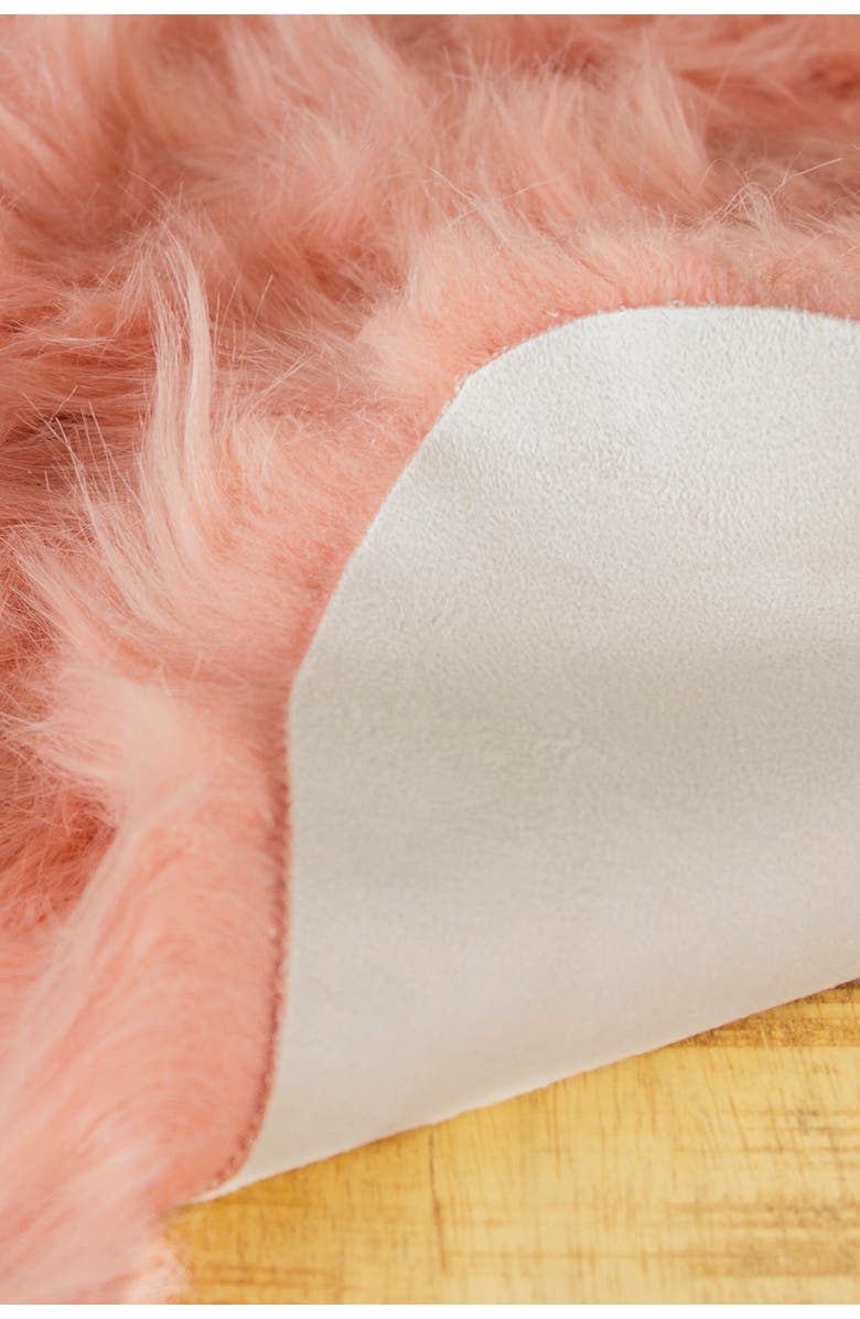 LUXE Hudson Faux Sheepskin Rug - 2ft x 3ft - Dusty Rose, Alternate, color, 