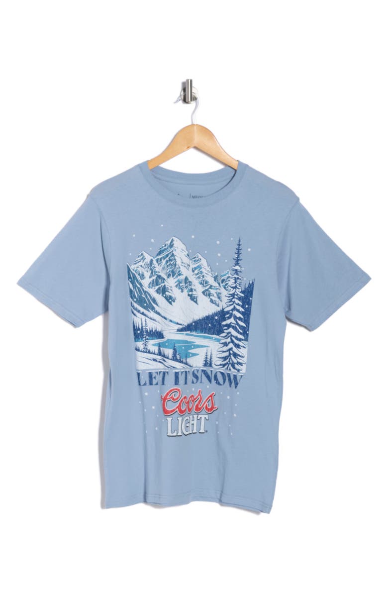 Goodie Two Sleeves Coors<sup>®</sup> Let It Snow Graphic T-Shirt, Main, color, Light Blue