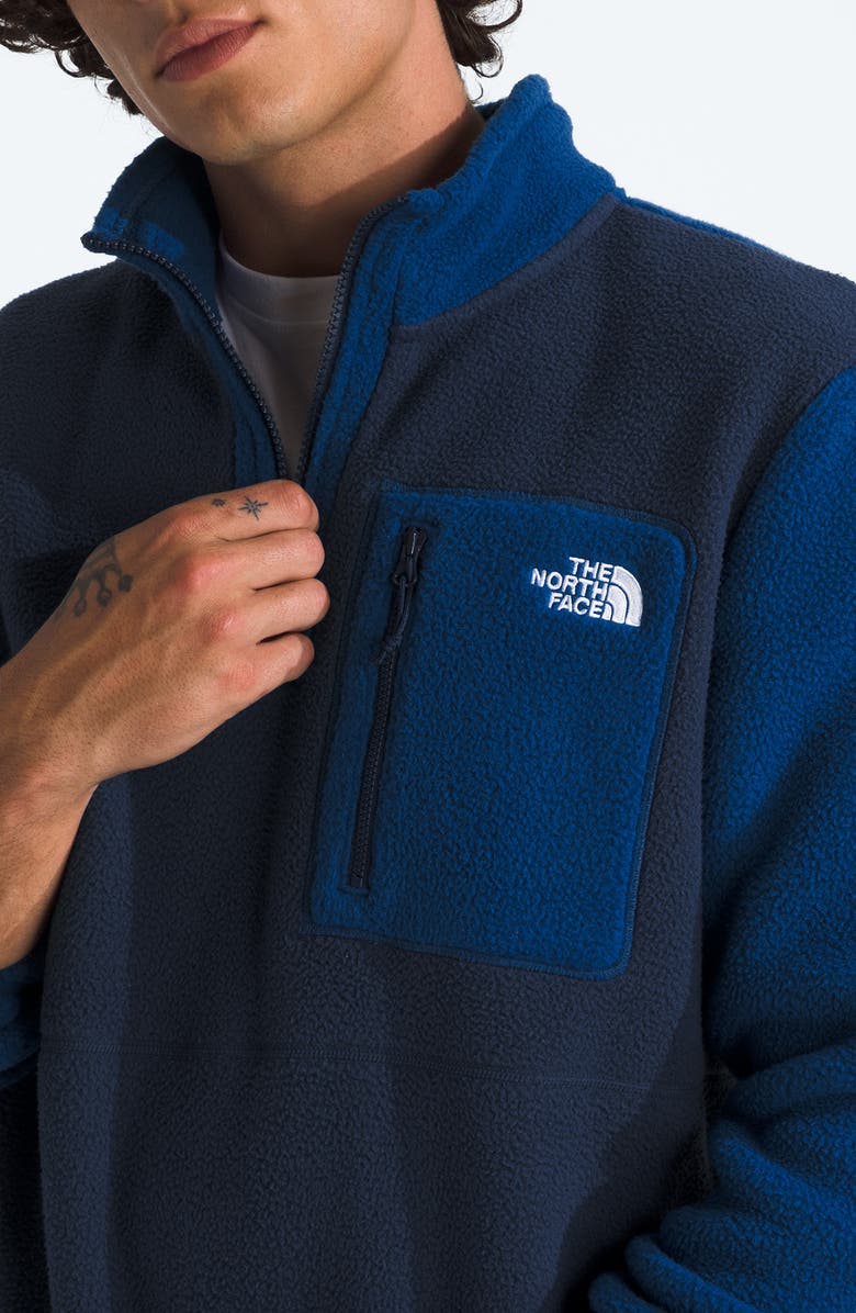 The North Face Yumiori Half Zip Recycled Fleece Pullover, Alternate, color, Summit Navy/ Estate Blue