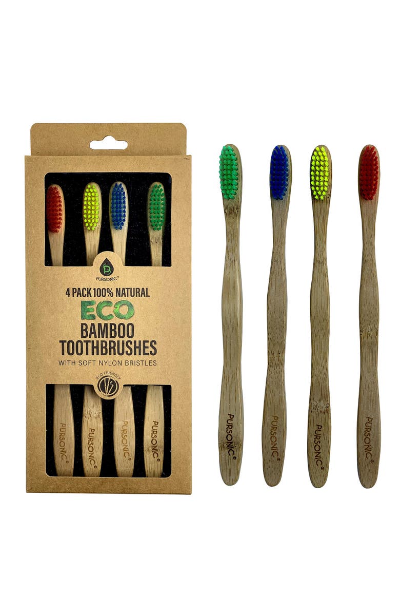 PURSONIC 100% Natural Eco Toothbrushes, Alternate, color, Multicolor