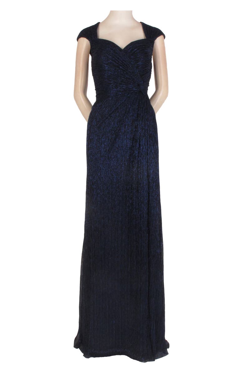 Adrianna Papell Metallic Chiffon Gown, Alternate, color,