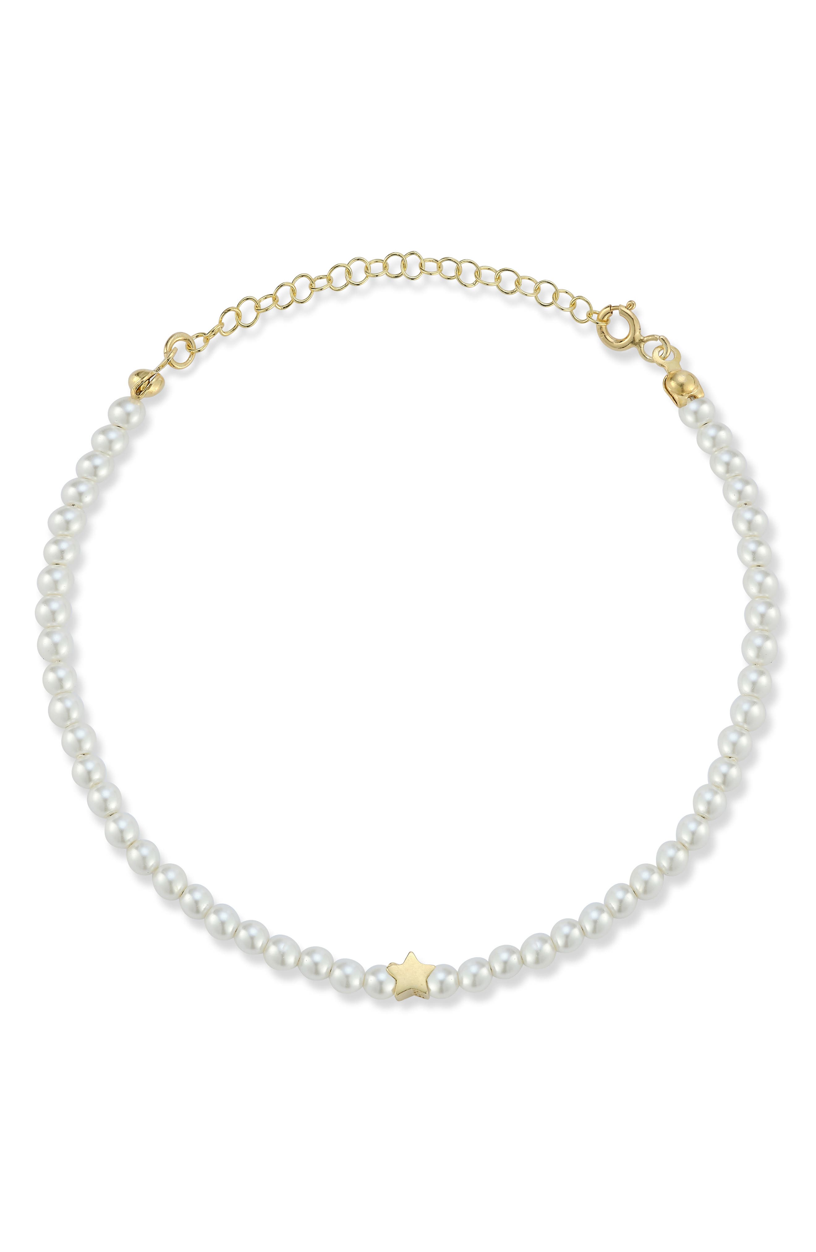 Cultured Pearl Star Charm Bracelet