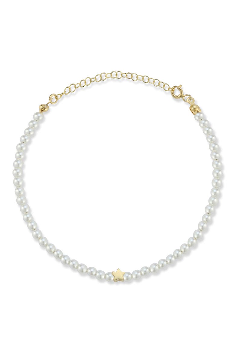 Cultured Pearl Star Charm Bracelet, Main, color, GOLD