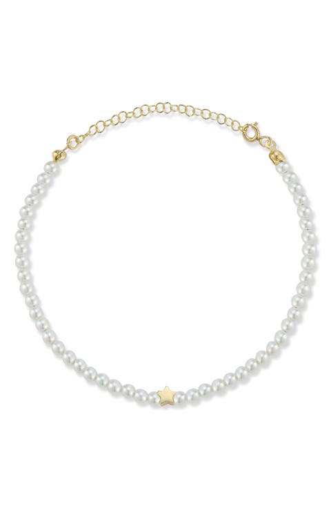 Cultured Pearl Star Charm Bracelet