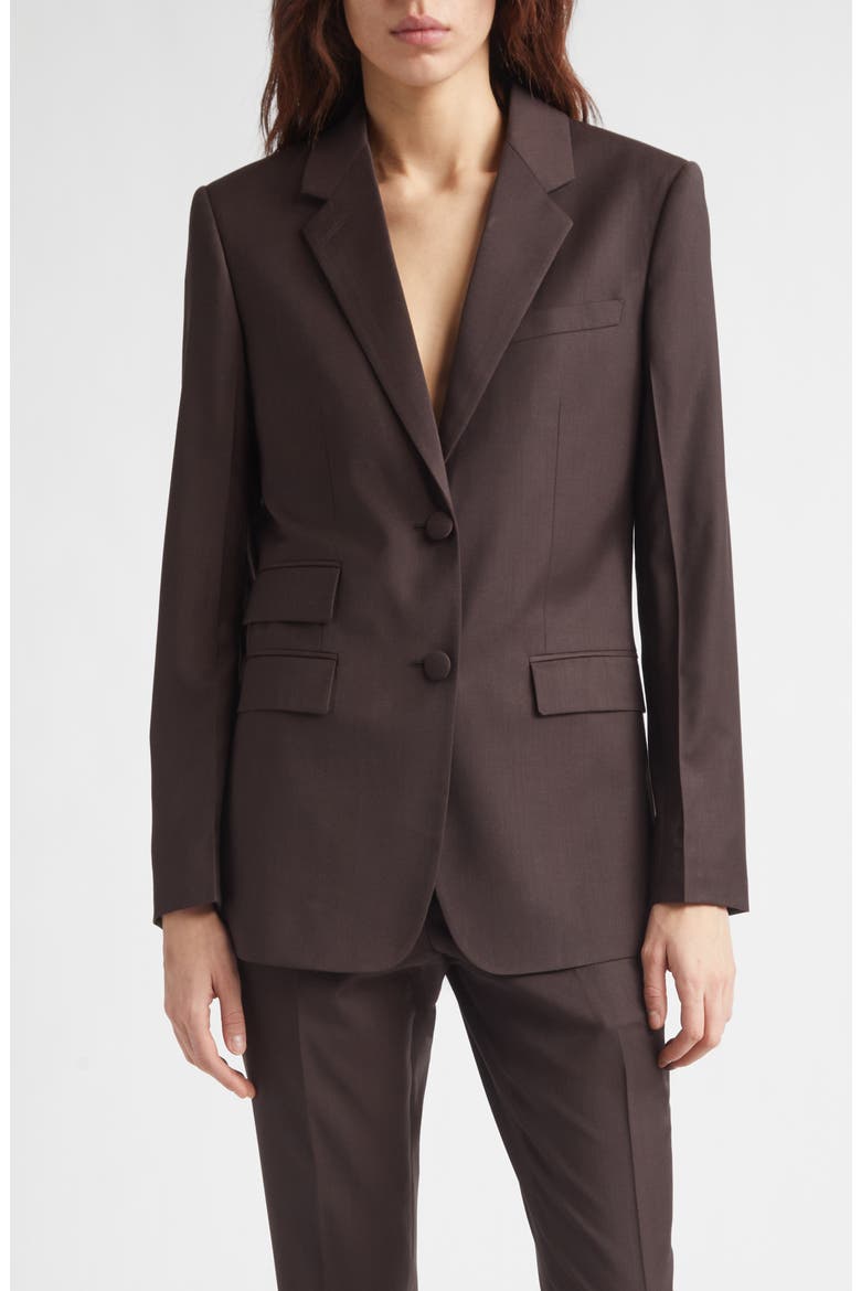 Siora Wool Blazer, Main, color, CARBON BROWN