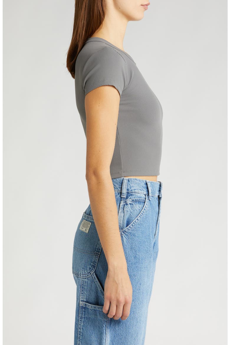 Compact Rib Crop Baby Tee, Alternate, color, GREY PEARL