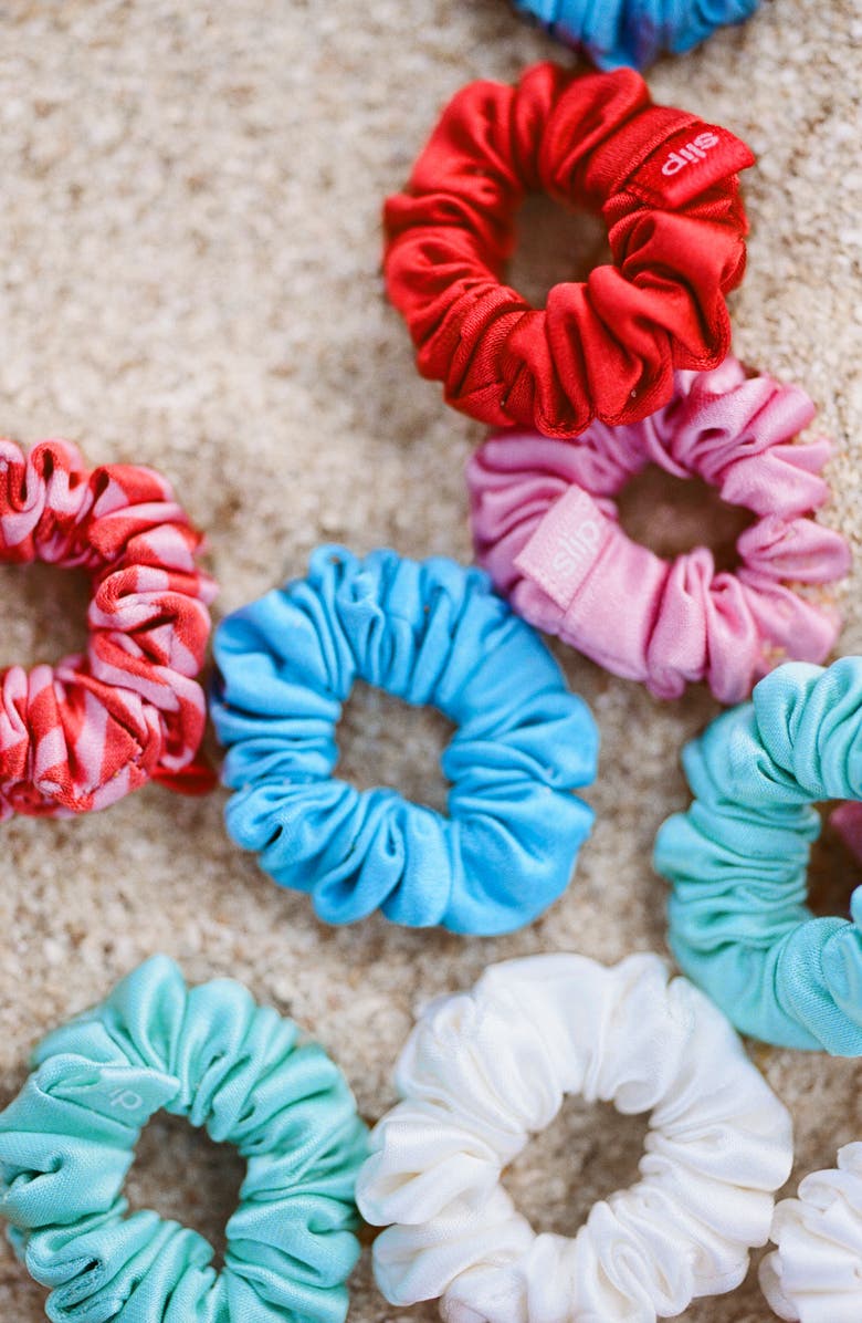 slip Set of 12 Minnie Pure Silk Scrunchies, Alternate, color, Sundown