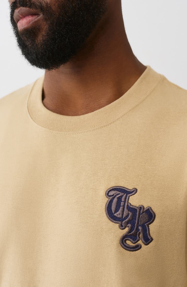 True Religion Heavy Logo Cotton T-Shirt, Alternate, color, Travertine