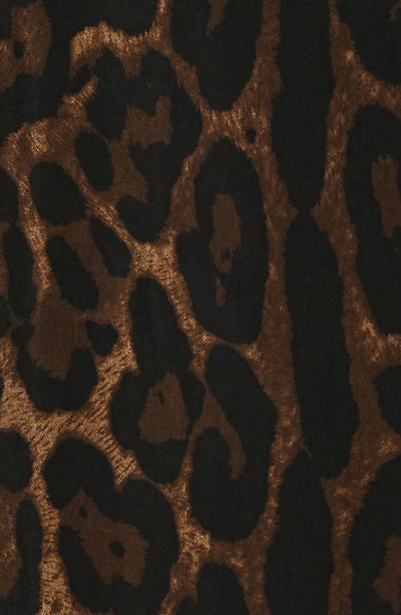 Marina Rinaldi Falasco Leopard Print Long Sleeve Shirtdress, Alternate, color, Black