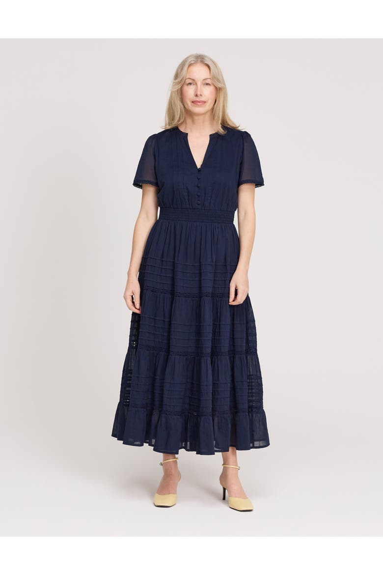 Petite Juniper Short Sleeve Midi Dress, Main, color, Navy