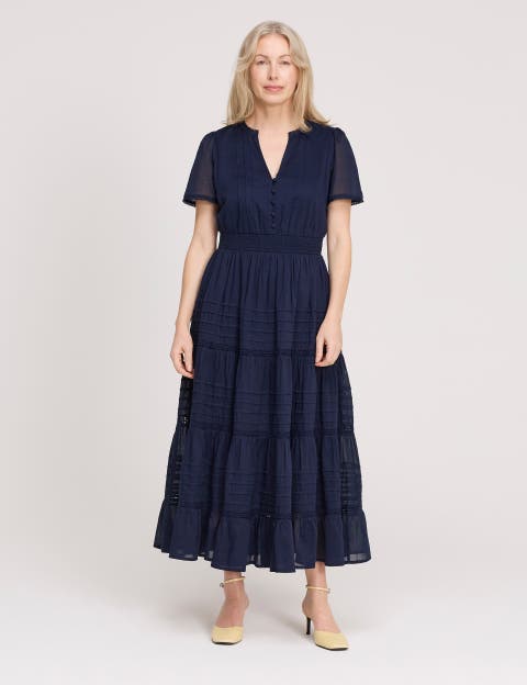 Juniper Short Sleeve Cotton Midi Dress