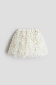 H&M Embroidered Tulle Skirt