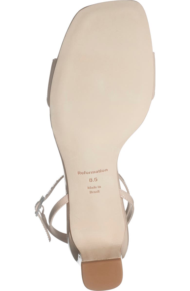 Reformation Sage Ankle Strap Sandal, Alternate, color, Alabaster Patent