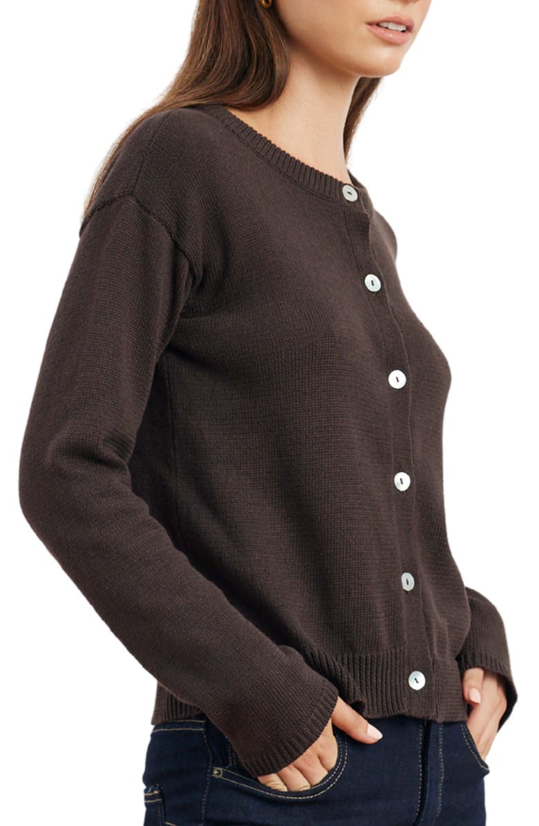 Paneros Clothing Ruthie Cotton Cardigan, Alternate, color, Cacao