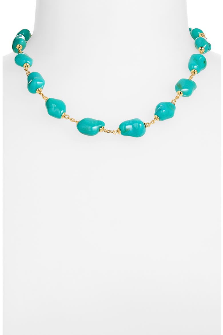 Stone Station Necklace, Alternate, color, TURQUOISE SEA
