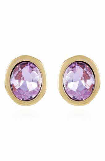 T Tahari Oval Crystal Earrings
