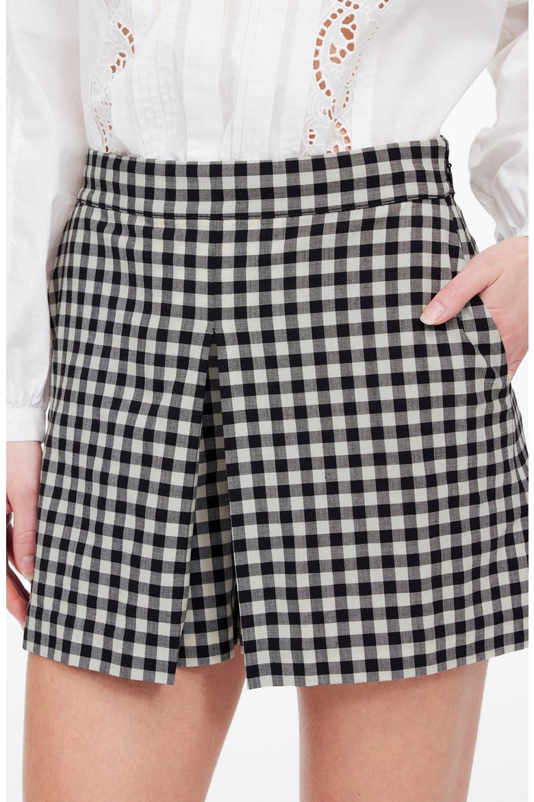 Gingham Miniskort, Alternate, color, TRUE BLACK