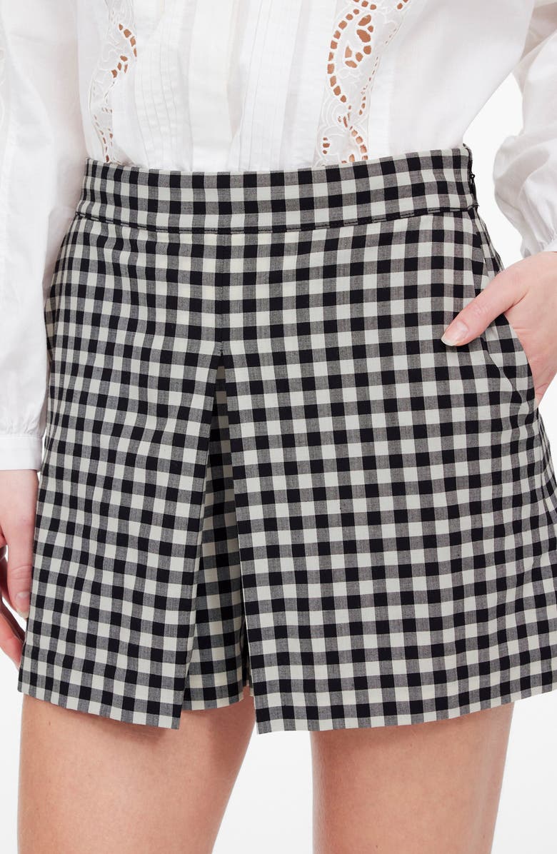 Madewell Gingham Miniskort, Alternate, color, True Black