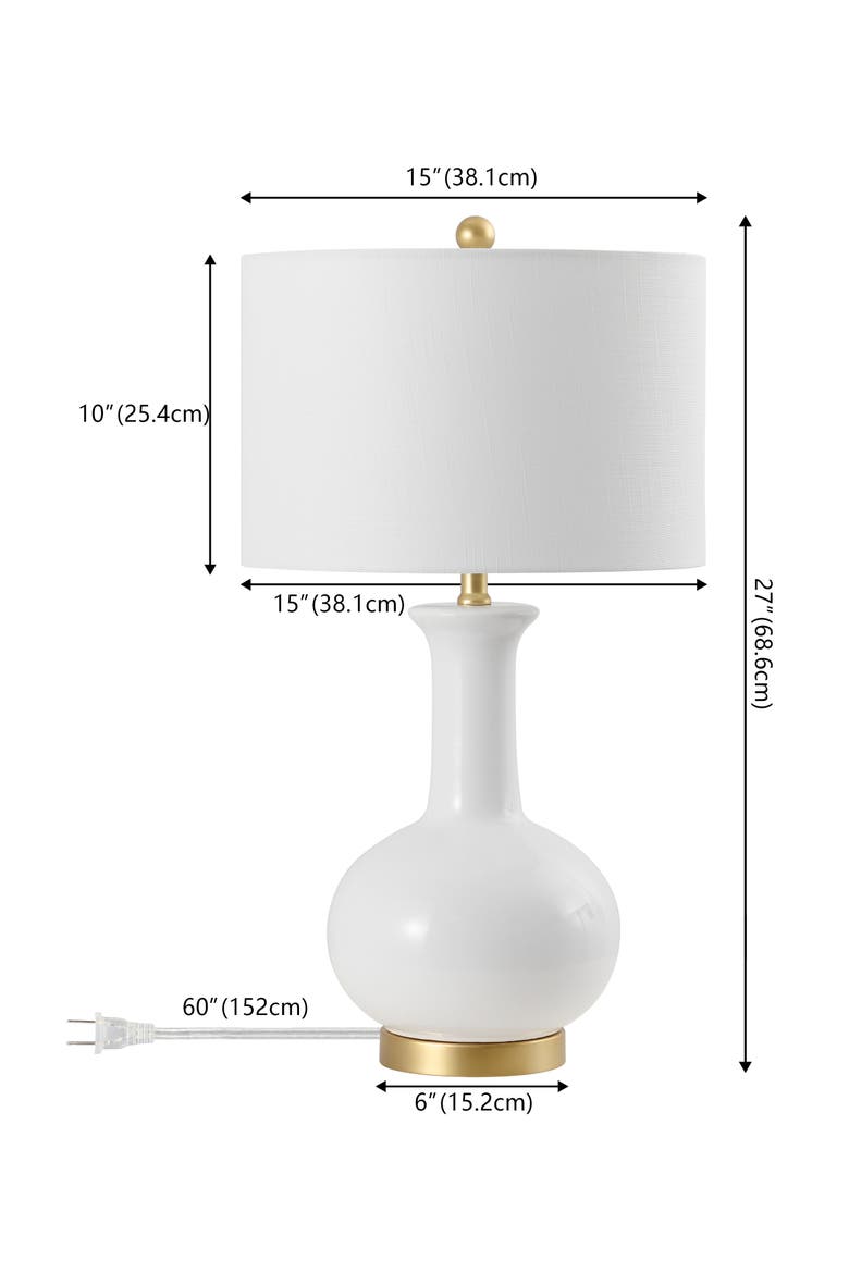 Brussels 27" Contemporary Transitional Ceramic/Metal LED Table Lamp, Alternate, color, White