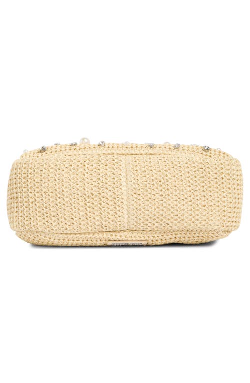 Steve Madden Embellished Woven Shoulder Bag In Raffia