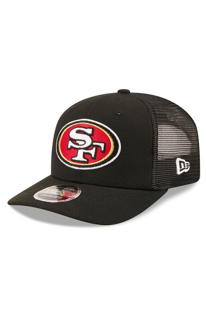 Men's New Era Black San Francisco 49ers 80th Anniversary 9SEVENTY Trucker Adjustable Hat, Alternate, color, Black