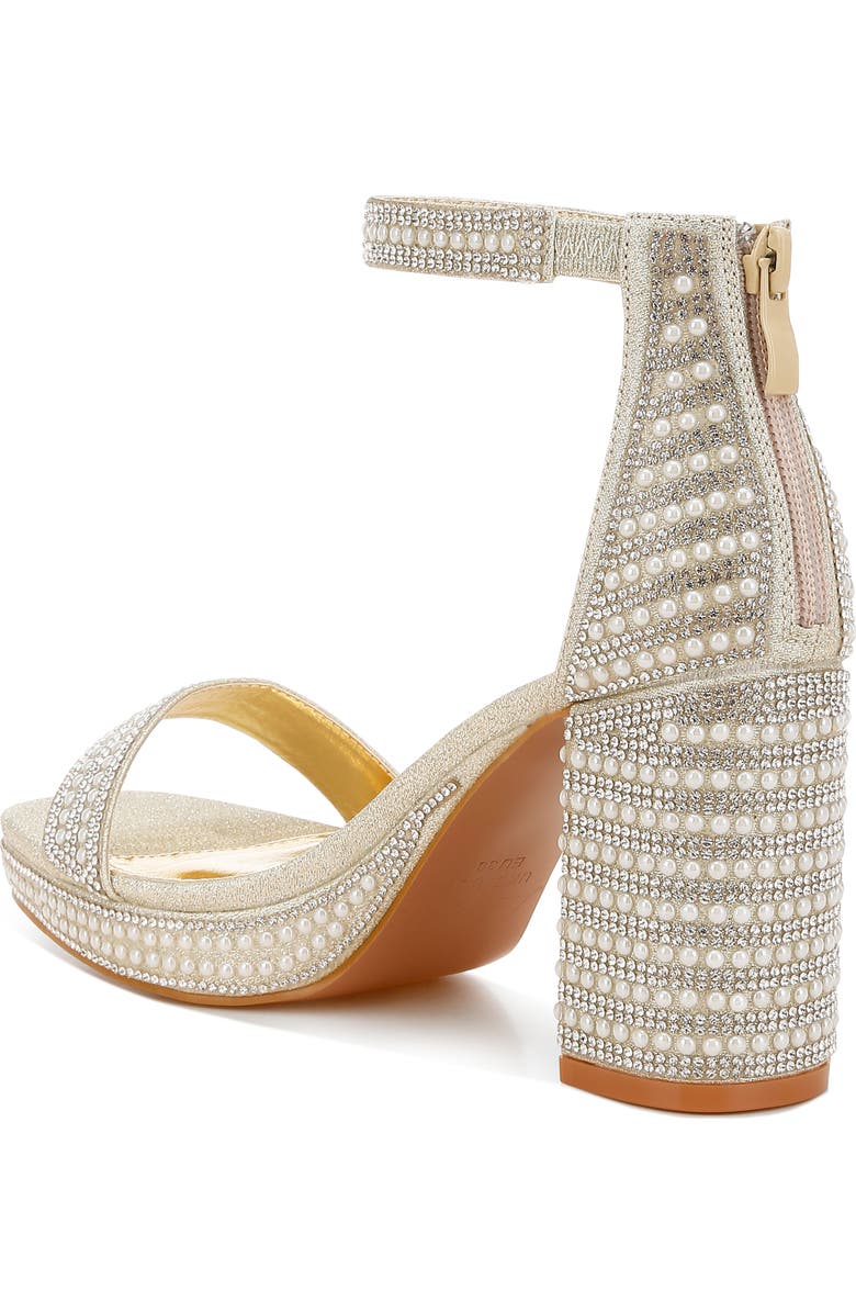 LONDON RAG Mejuri Faux Pearl Embellished Platform Sandal, Alternate, color, Gold