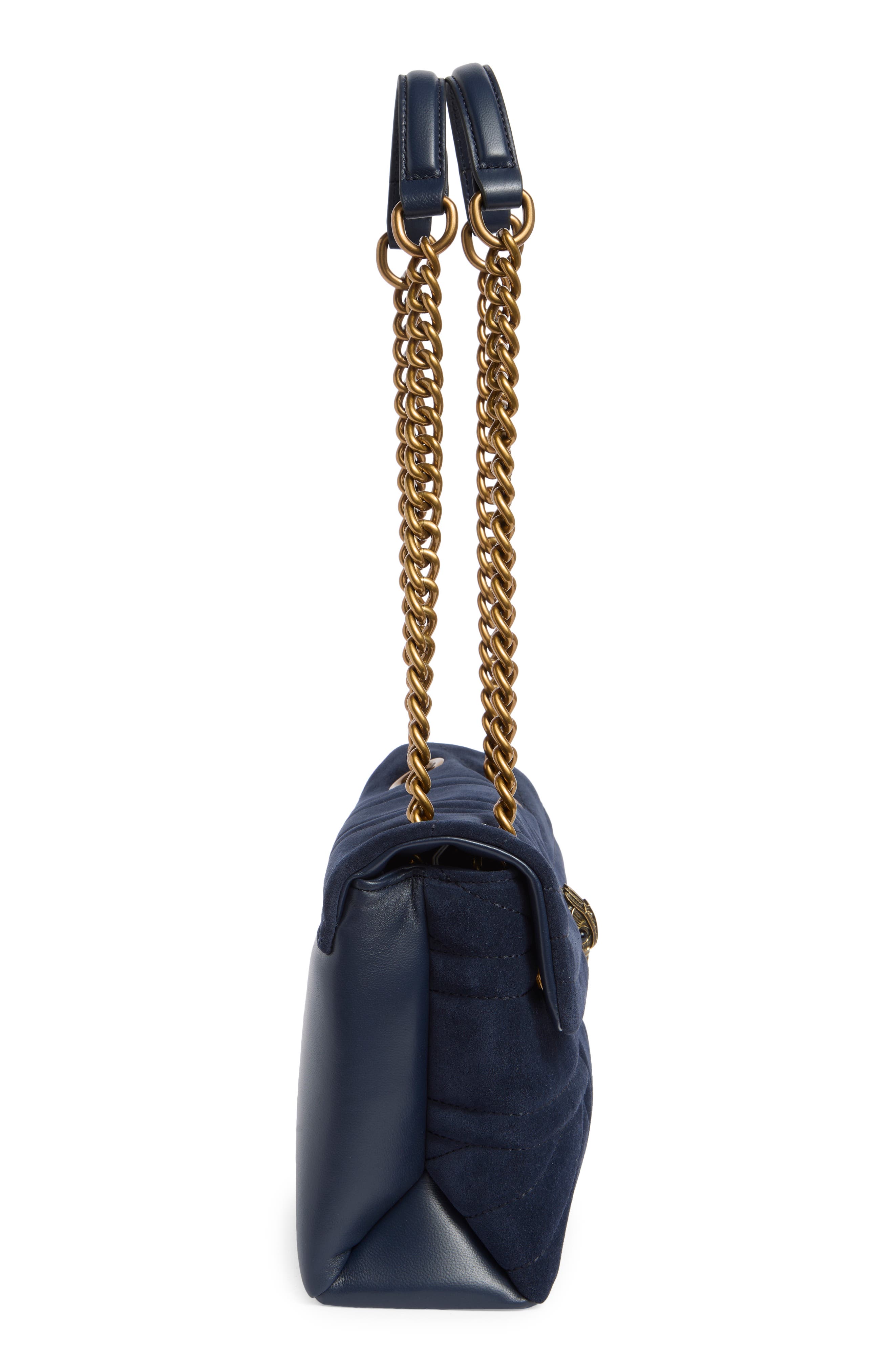 Kurt Geiger London Large Kensington Quilted Suede & Leather Shoulder Bag, Alternate, color, 