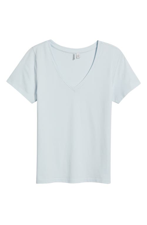 Nordstrom Everyday V-neck Pima Cotton Blend T-shirt In Blue
