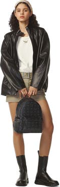 MCM Small Stark Side Studs Backpack in Visetos