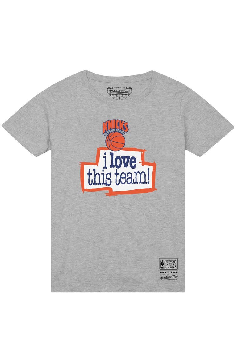 Mitchell & Ness Men's Mitchell & Ness  Heather Gray New York Knicks I Love This Team T-Shirt, Alternate, color, Heather Gray
