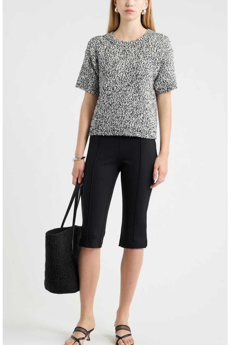 Ponte Knit Capri Pants, Alternate, color, BLACK