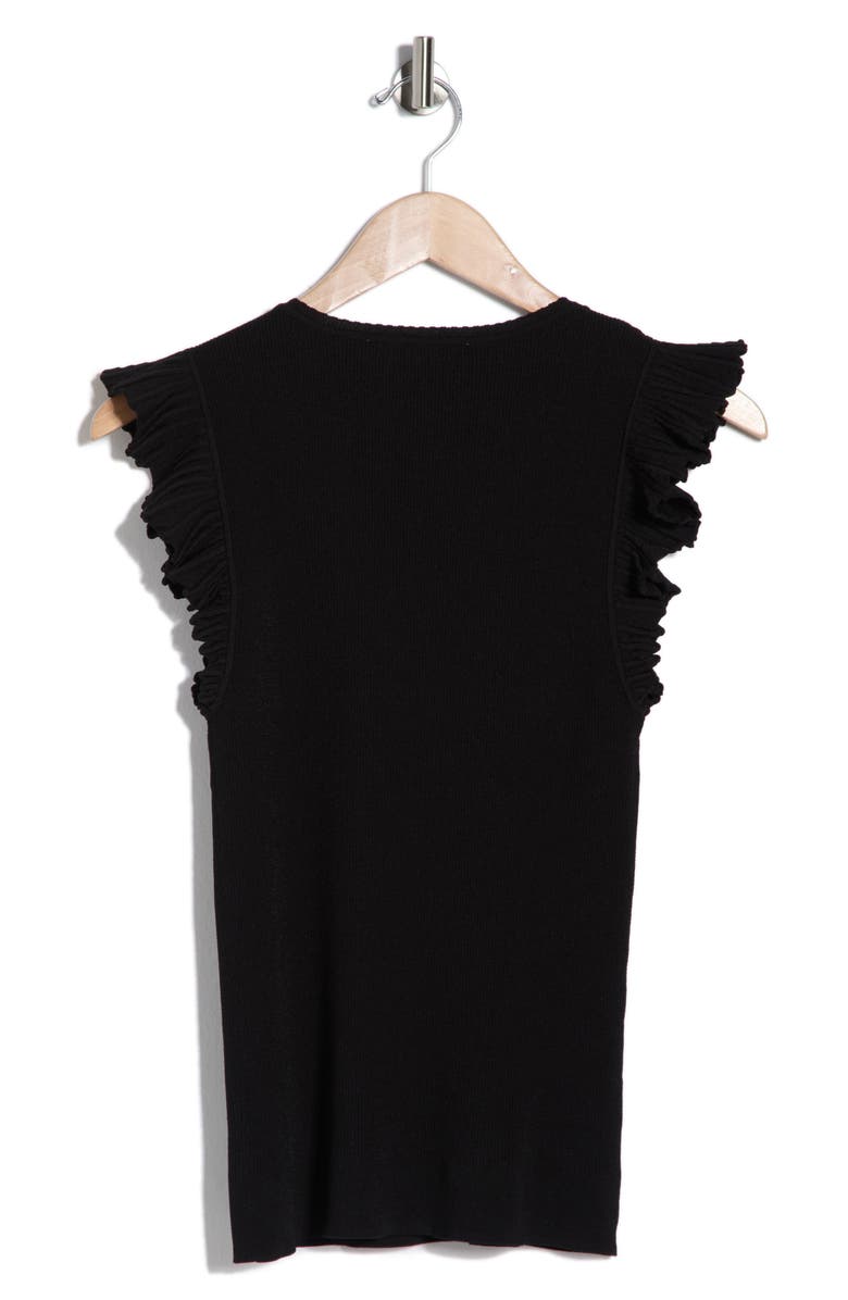 Joie Sleeveless Scalloped Flutter Sleeve Top, Alternate, color, Black