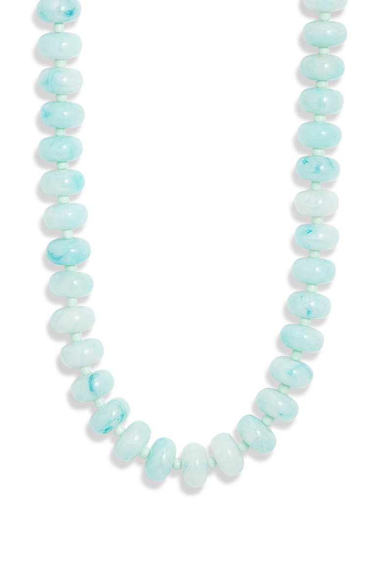 12mm Beaded Necklace, Main, color, LIGHT GREEN- GOLD