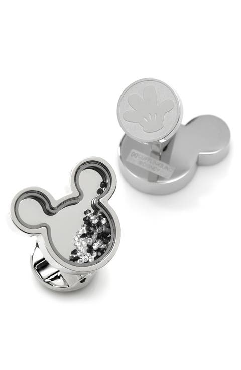 x Disney Mickey Silhouette Floating Crystals Cuff Links