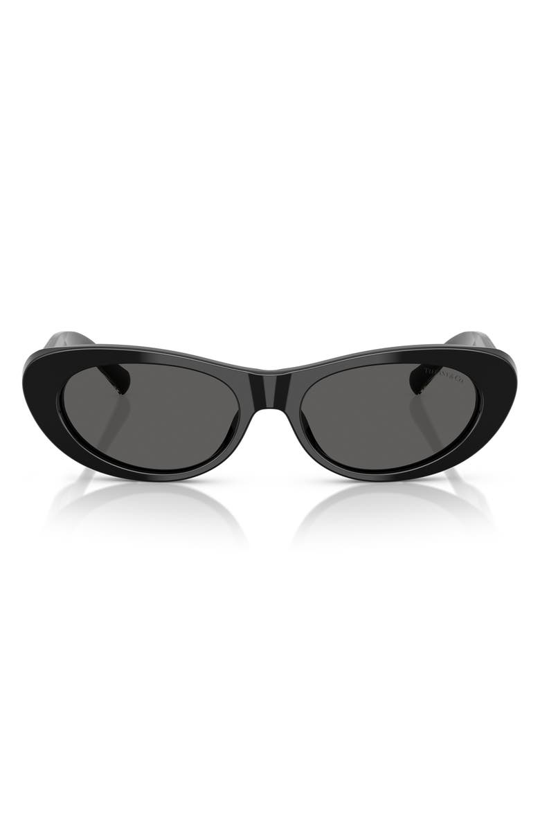 Tiffany & Co. 55mm Oval Sunglasses, Main, color, Black / Dark Grey