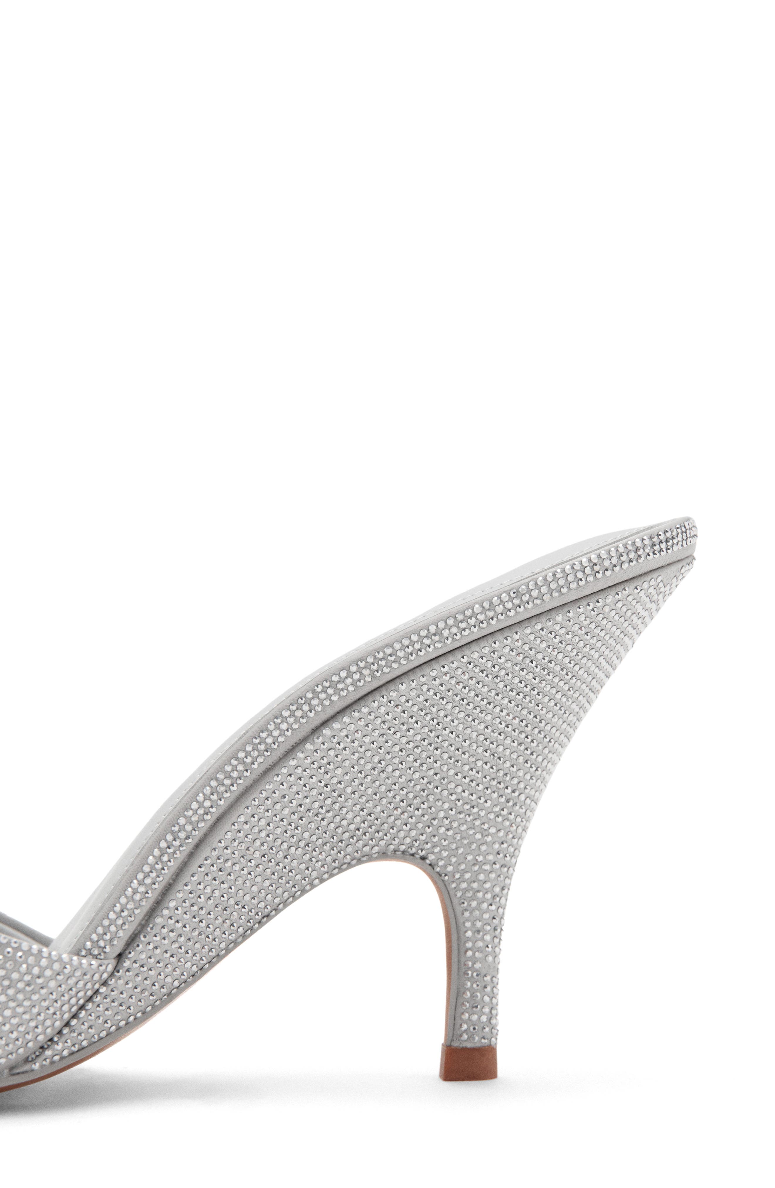 MANGO x Kaia Gerber Rhinestone Sandal, Alternate, color, Silver