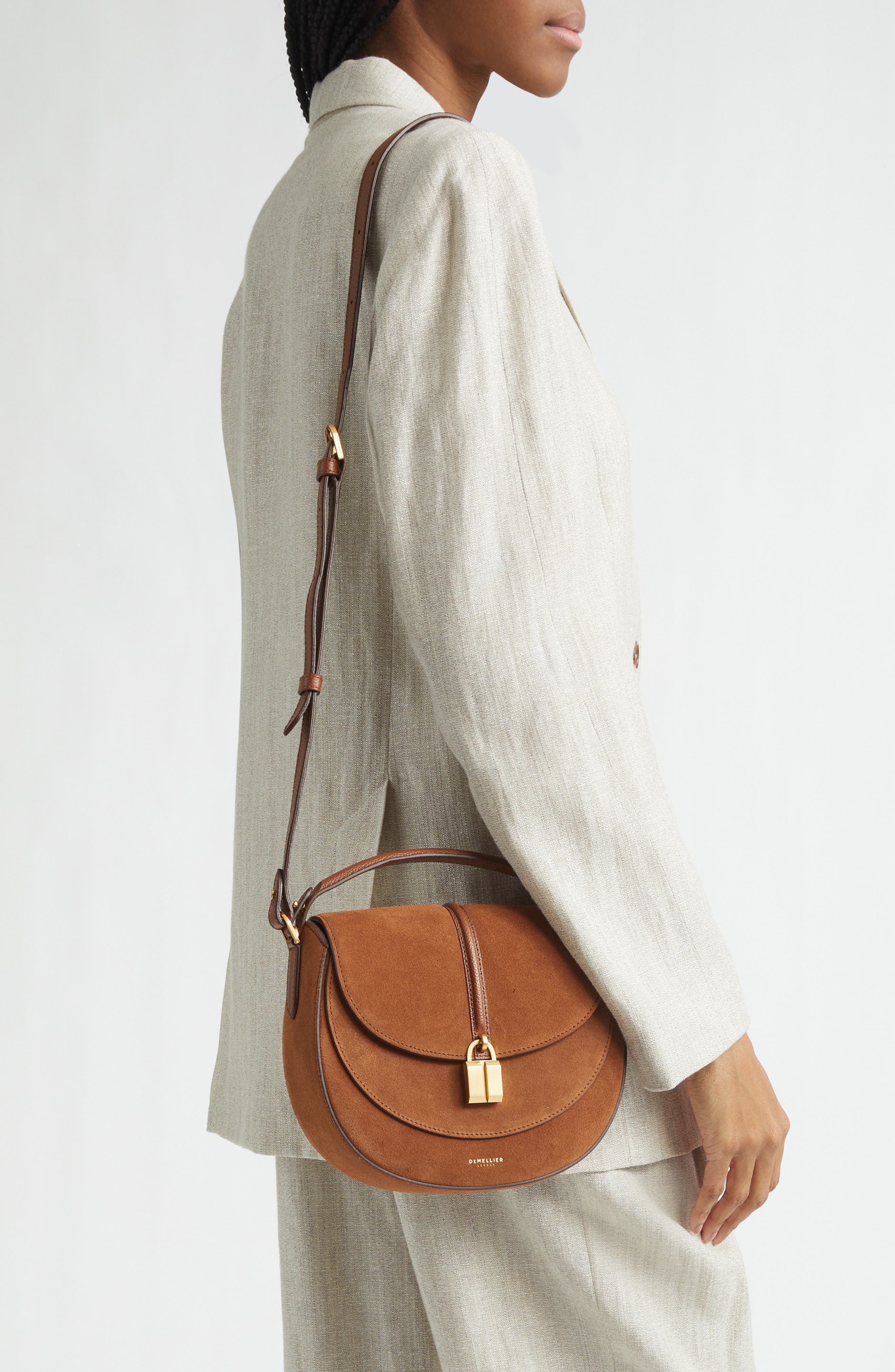 DeMellier Siena Leather Saddle Crossbody Bag, Alternate, color, Deep Tan