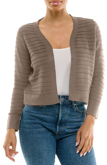 Nina Leonard Ottoman Knit Bolero Cardigan
