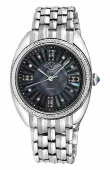 GV2 Palermo Black Mother of Pearl Dial Diamond Bracelet Watch, 35mm - 0.04ct.