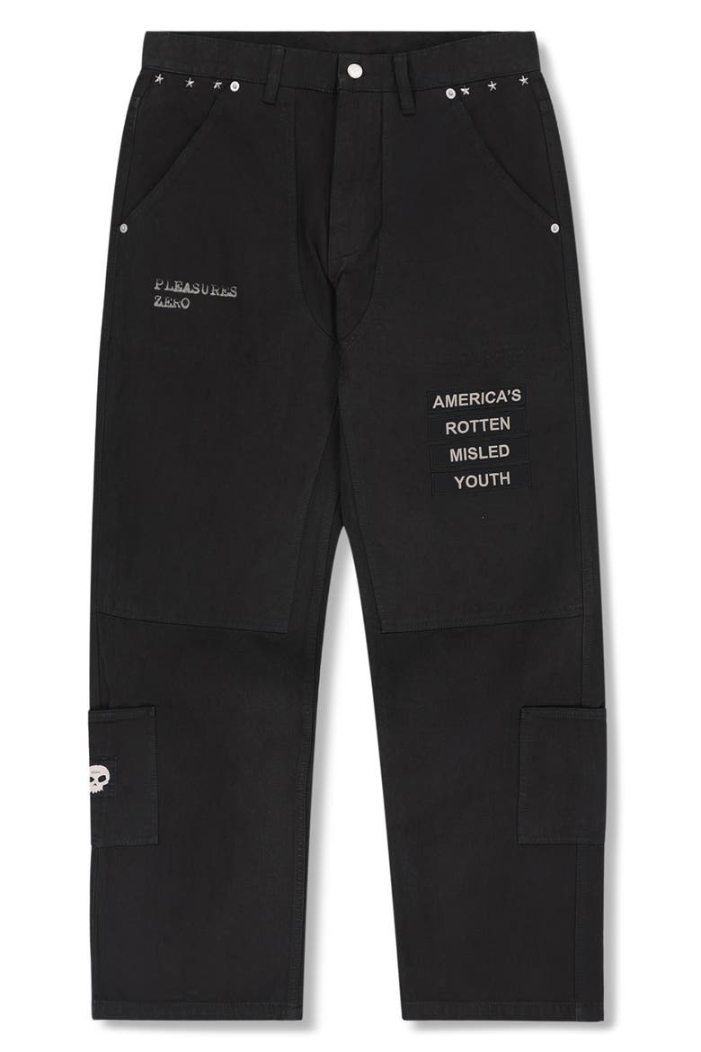 X Zero Skateboards Work Pants, Alternate, color, BLACK