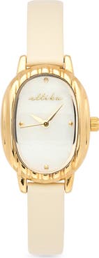 Ettika Timeless Texture Leather Strap Watch, 24mm x 32mm