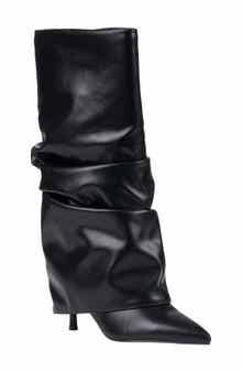 Axel Pointed Toe Faux Leather Slouchy Tall Boot